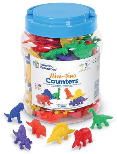 Lernressourcen Mini-Dino-Zähler (108er-Set) – 1+