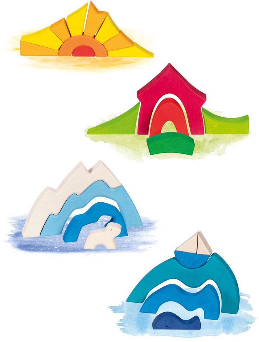 Goki -Holzbausteine ​​kleiner Eisbär, 22dlg.