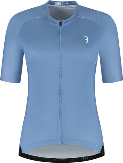 BBB Cycling Donnafit R – nachhaltiges Radsportshirt Damen Kurzarm – 15–25 °C – atmungsaktives MTB- und Radsportshirt – 3 Rückentaschen – Blau