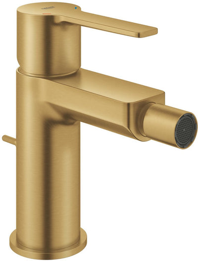 Grohe Lineare neue S-Size-Bidetarmatur – Kugelgelenk – Ecojoy – mit Ablaufgarnitur – gebürstet Cool Sunrise