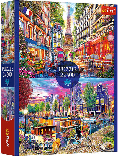 Trefl-Puzzle - Europäische Hauptstädte - 2x500-teiliges Puzzle.
