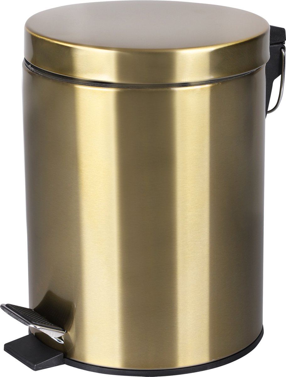 Differnz Treteimer Gold matt - Badabfalleimer - Abfalleimer - 5 Liter