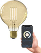 Calex Smart-Lampe – WLAN-LED-Filament-Beleuchtung – Globus 9,5 cm – E27 – intelligente Glühbirne Gold – dimmbar – warmweißes Licht – 7 W