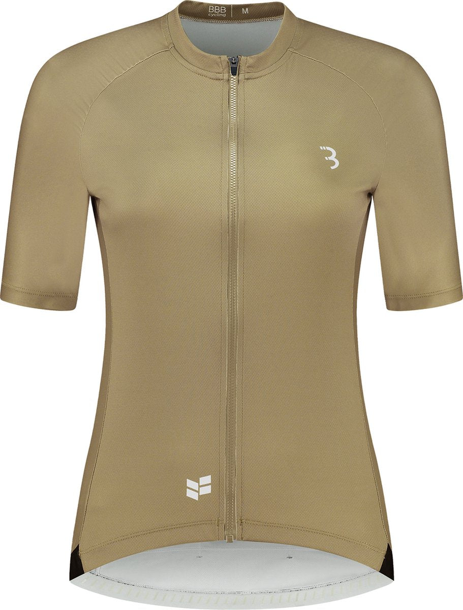 BBB Cycling Donnafit R – nachhaltiges Radsportshirt Damen Kurzarm – 15–25 °C – atmungsaktives MTB- und Radsportshirt – 3 Rückentaschen – Macchiatobraun