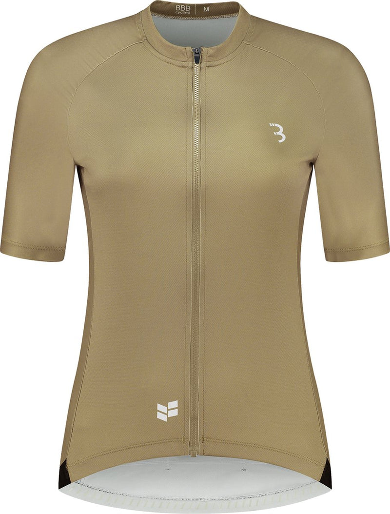 BBB Cycling Donnafit R – nachhaltiges Radsportshirt Damen Kurzarm – 15–25 °C – atmungsaktives MTB- und Radsportshirt – 3 Rückentaschen – Macchiatobraun