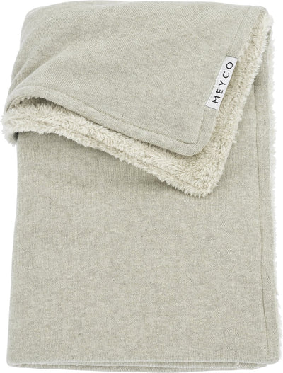 Meyco Baby-Strick-Basic-Teddy-Kinderbettdecke – Sandmelange – 75 x 100 cm – 2,0 Tog
