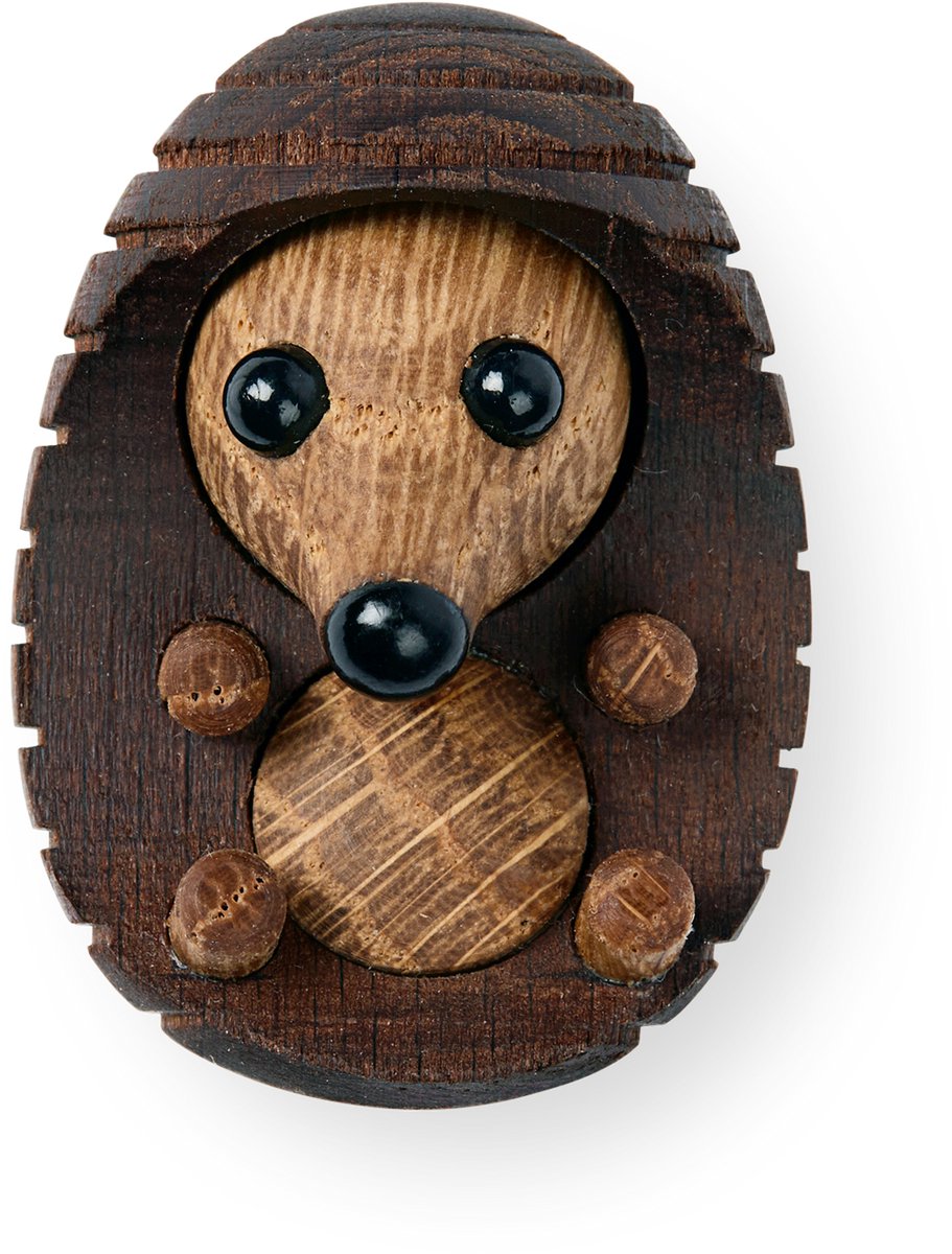Spring Copenhagen Holzfigur „Tier Igelstab“ Miniatur 10g H2,6xB2,9XL3,9cm (hergestellt in Vietnam) Spielzeugfigur für Kinder und Erwachsene