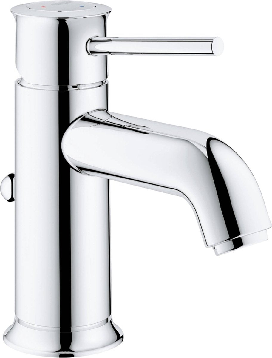 Grohe Quickfix Start Classic Waschtischarmatur mit Kaltstart und ausziehbarem Ablaufgarnitur Chrom