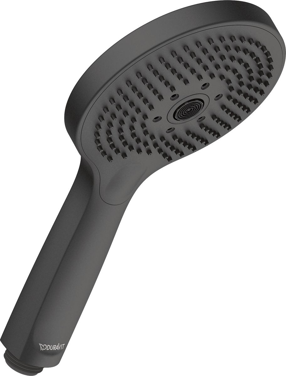 Duravit Handbrause 3 Positionen Click! minusflow – Duschkopf ø120 mm – wassersparend – easyclean – schwarz matt