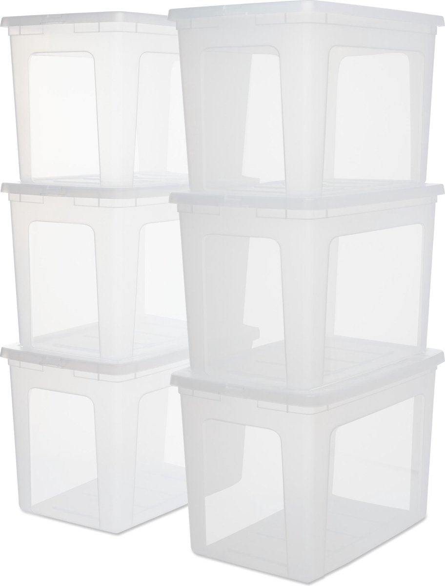 Iris Clearbox Aufbewahrungsbox – 70 l – Kunststoff – transparent – 6er-Set