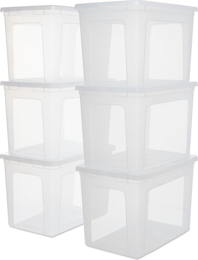 Iris Clearbox Aufbewahrungsbox – 70 l – Kunststoff – transparent – 6er-Set