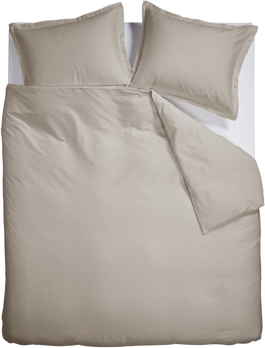Ambiante Satin-Uni-Bettbezug – Twin XL – 260 x 200 220 cm – Sand