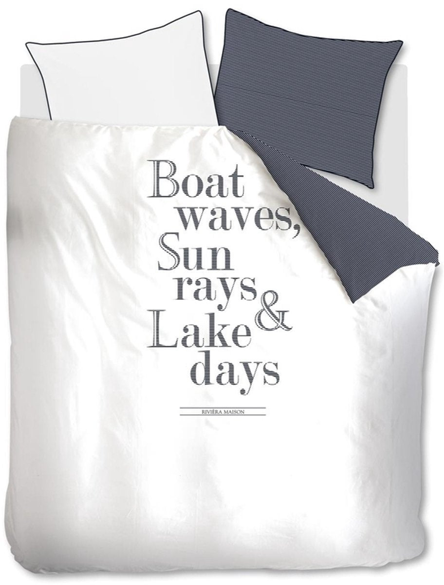 Riviera Maison Lake Days Bettbezug – Twin XL – 260 x 200 220 – Marineblau