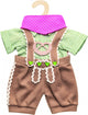 Heless Dolls Kleidung Lederhosen mit Hemd und Schal, 35-45 cm