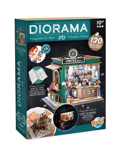 Buki France Buki – Modellbausatz – Diorama – Holz – Miniaturcafé