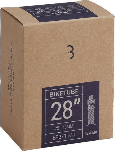 BBB Cycling - Schlauch Citybike 28 Zoll - Dunlop-Ventil 40 mm - passend für Reifengröße: 40-635 - Fahrradreifen Biketube - BTI-83