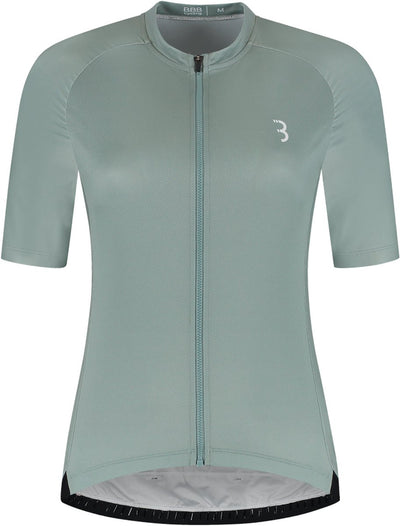 BBB Cycling Donnafit R – nachhaltiges Radsportshirt Damen Kurzarm – 15–25 °C – atmungsaktives MTB- und Radsportshirt – 3 Rückentaschen – Salbeigrün