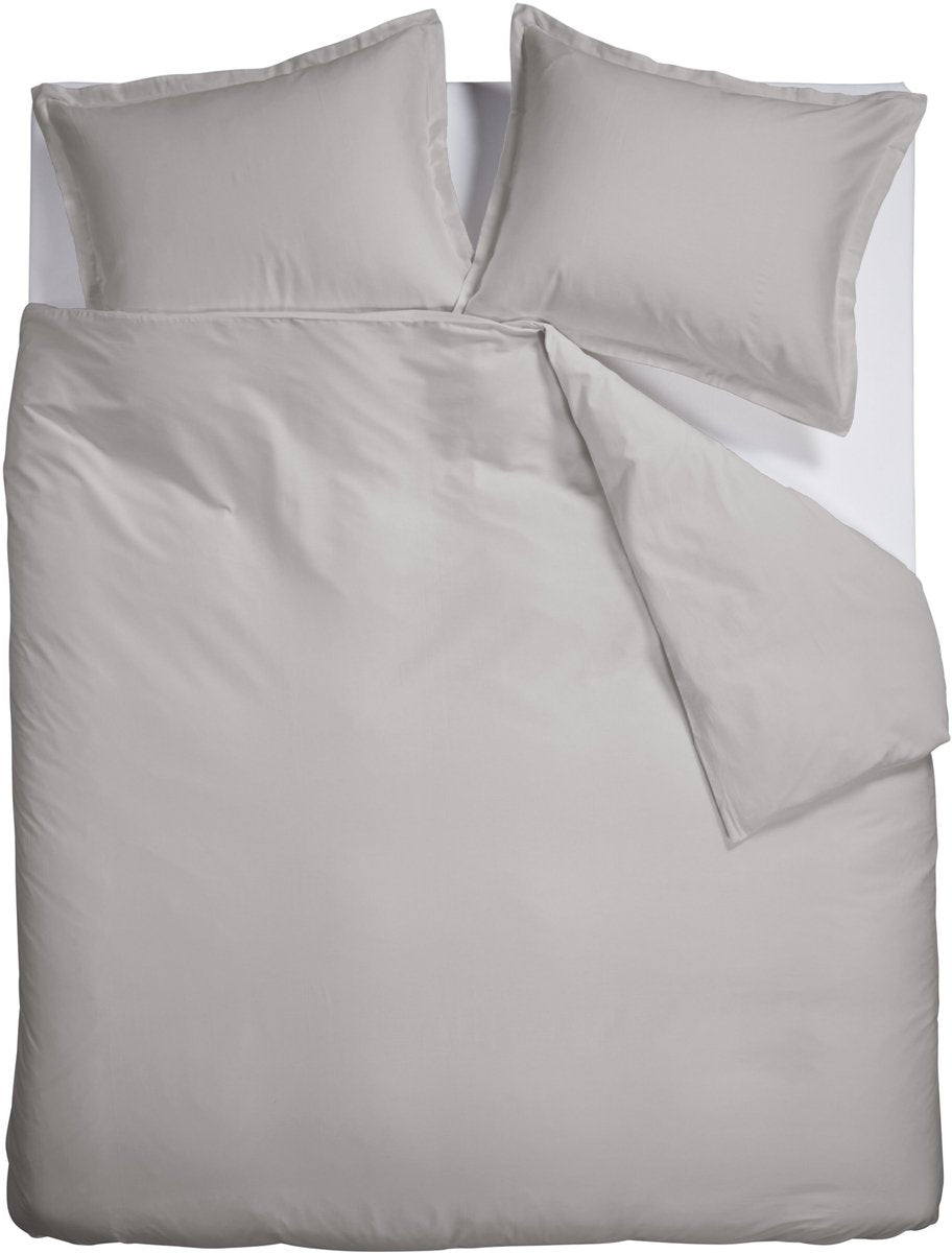 Ambiante Satin-Uni-Bettbezug – Doppelbett – 200 x 200 220 cm – grau