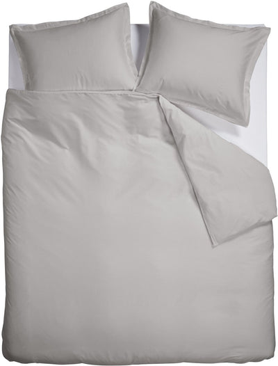 Ambiante Satin-Uni-Bettbezug – Doppelbett – 200 x 200 220 cm – grau