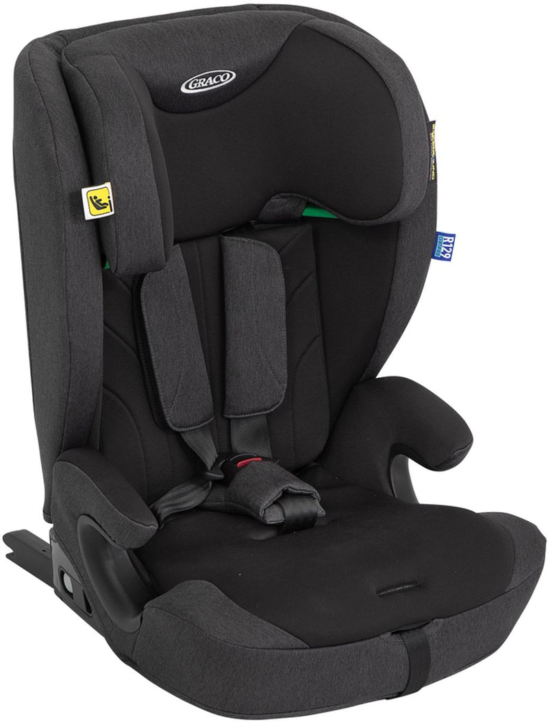 Graco energi i-size r129 – midnight – Autositz mit ISOFIX und Top Tether – von 76 bis 150 cm (ca. 15 Monate bis 12 Jahre)