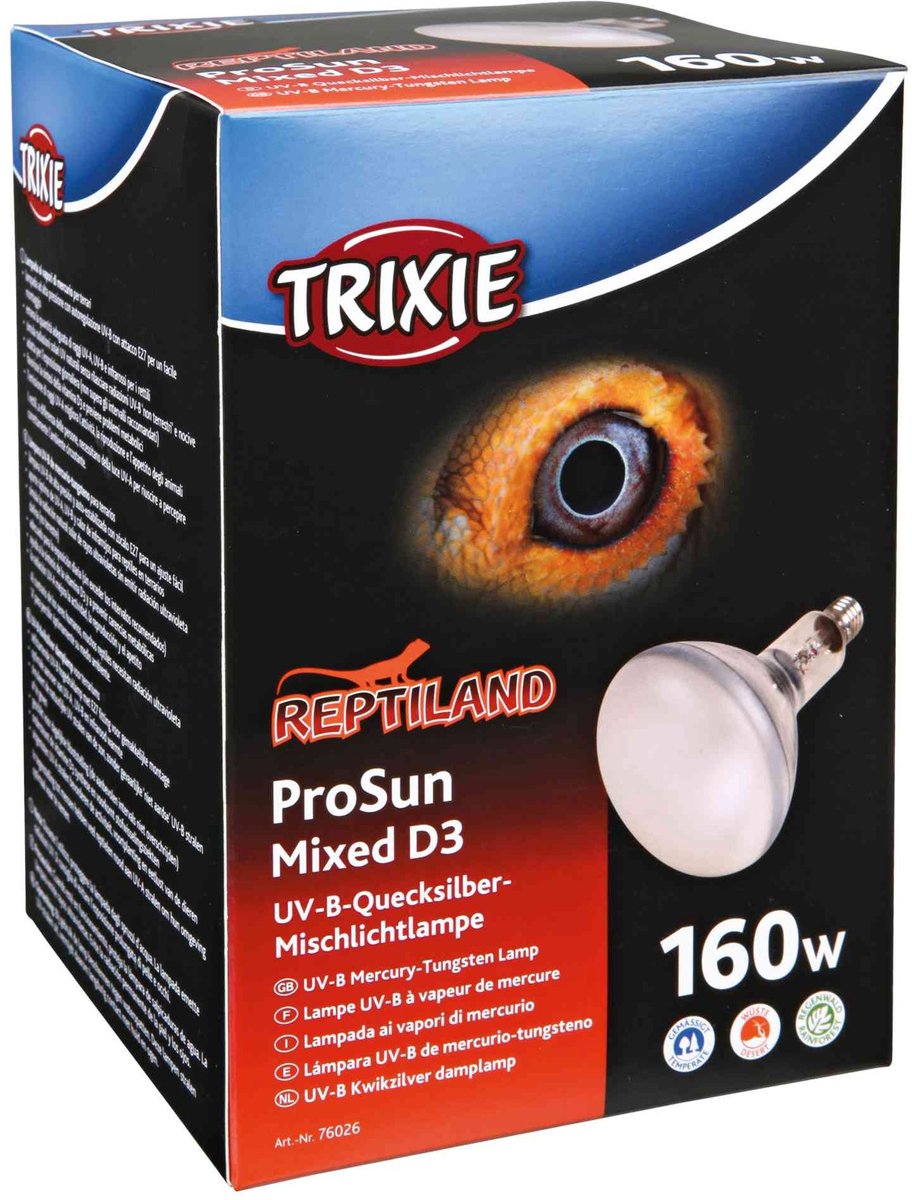 Trixie UVB-Lampe 160 W – selbststartend, E27-Fassung – 11,5 x 28,5 cm