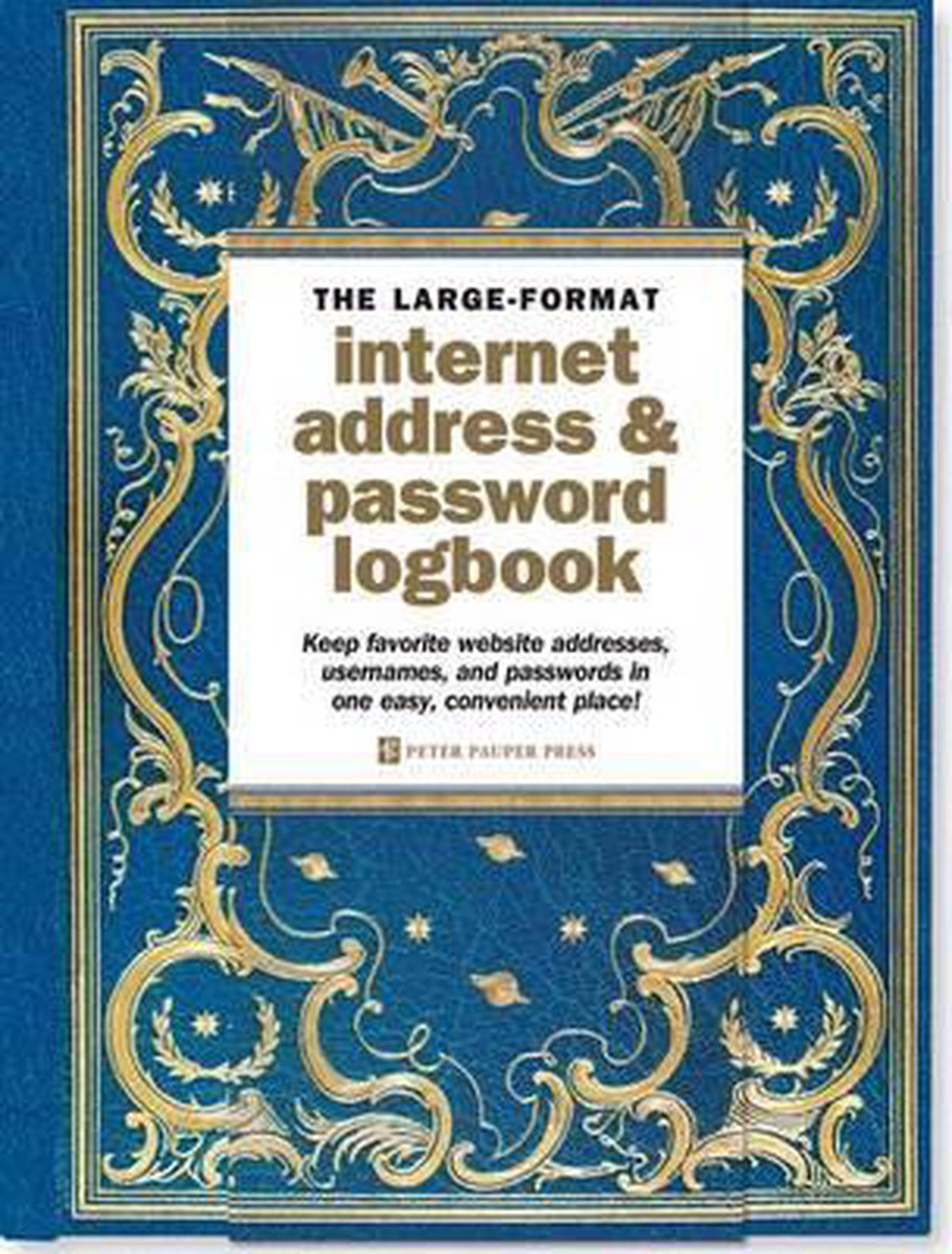 Peter Pauper Internet-Passwort-Logbuch – himmlisch – mit elastischem Verschluss – groß 16 x 21 cm