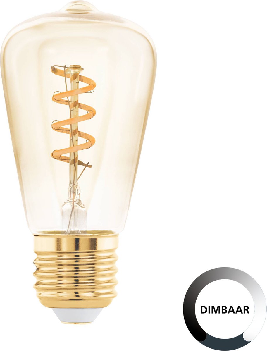 Eglo LED-Lampe - E27 - ø 4,8 cm - st48 - bernsteinfarben - 2000k - dimmbar