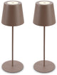 B.k.licht briloner kiki – 2er-Set Tischlampen wiederaufladbar – dimmbar – für drinnen und draußen – höhenverstellbar – warmweißes Licht – braun