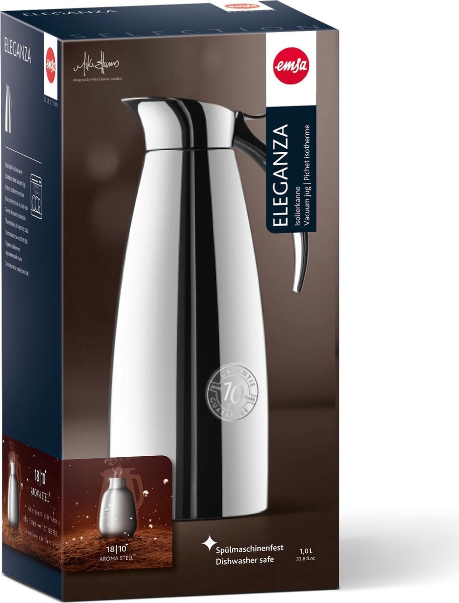 Emsa Thermoskanne Eleganza Edelstahl 1 Liter