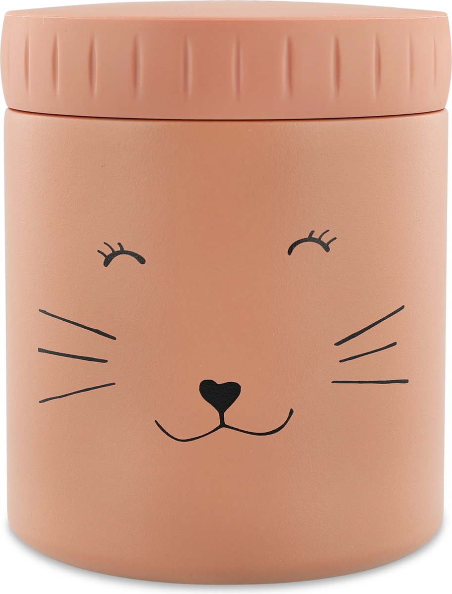 Trixie Thermosbehälter - mrs. Katze – Thermotopf für Kinder – 350 ml – Edelstahl-Thermobecher – ideal für Babysnacks – rosa