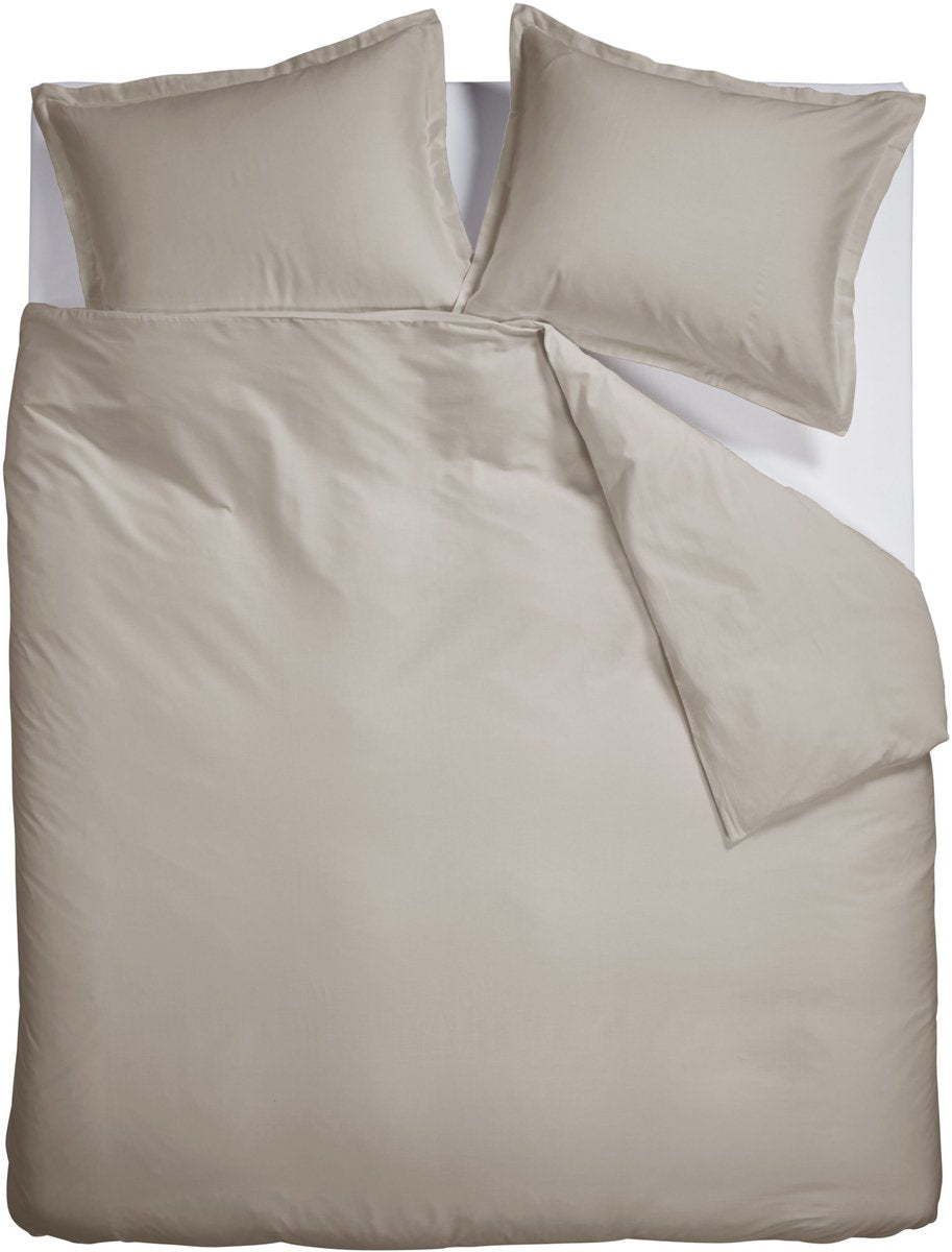Ambiante Satin-Uni-Bettbezug – Doppelbett – 200 x 200 220 cm – Sand