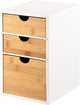 Kesper Schubladenelement Schreibtisch-Organizer 3x Schubladen - Bambusholz - L17 x B21 x H27 cm - Hellbraunweiß
