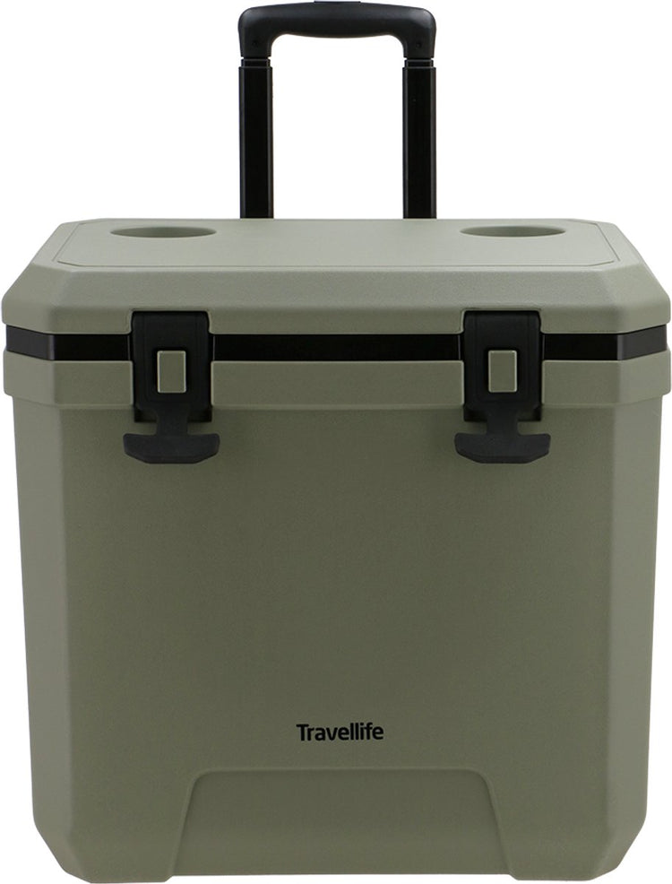 Travellife Magnus Kühlbox 36l grün mit Rollen – hält 48 Stunden kühl – geeignet für 1,5l Flaschen – robust und hochwertig