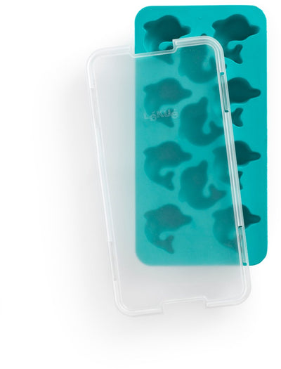 Lékué Eiswürfelform mit Deckel – Delphin – Türkis