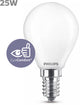 Philips LED-Lampe – Kugellampe mit E14-Fassung – kaltweißes Licht: 4000 K – 25 W – Milchglas