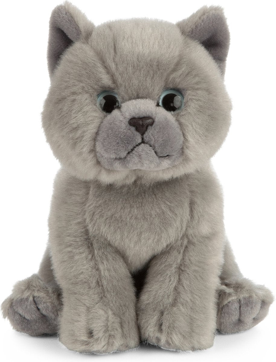 Living Nature Katzenkuscheltier - Britisch Kurzhaar - Grau - Plüsch - 16 cm - Katzenkuscheltier