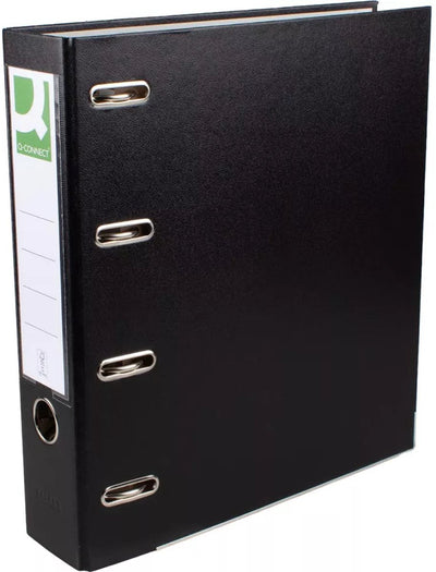 Q-Connect-Ordner, für ft A4, aus PP und Papier, doppelt, Rücken 8 cm schwarz