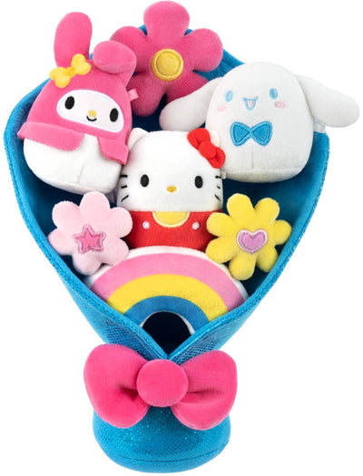 Jazwares Squishmallows – Hallo Kitty und Freunde – Blumenstrauß Frühling 2026 jeden Tag – 6 cm Plüsch