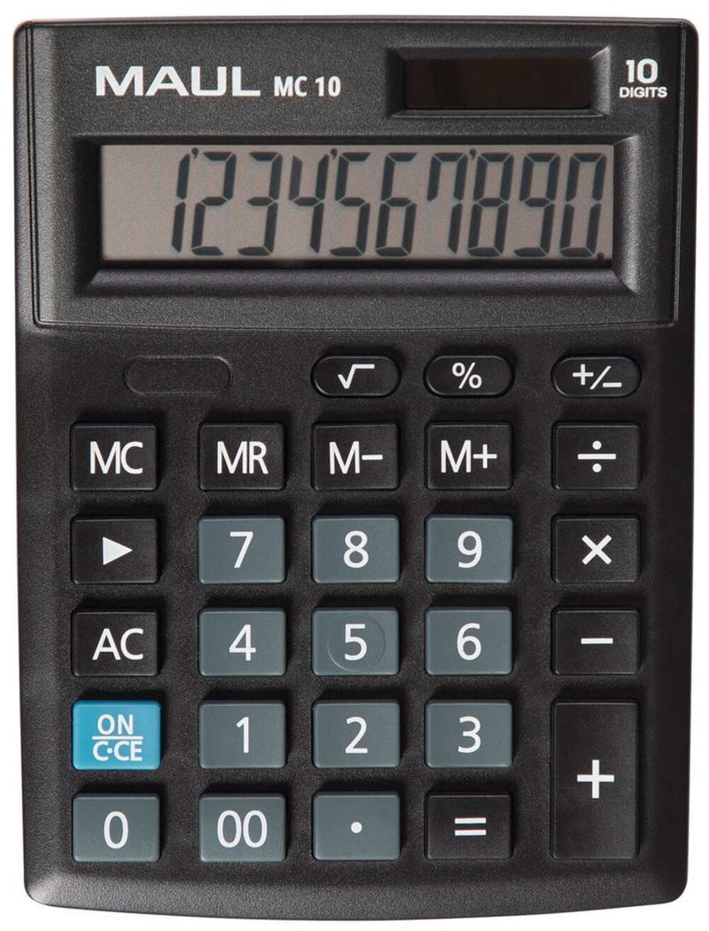 Maul Tischrechner MC 10 schwarz Anzahl der Anzeigepositionen: 10 batteriebetrieben, solarbetrieben (B x H x T)