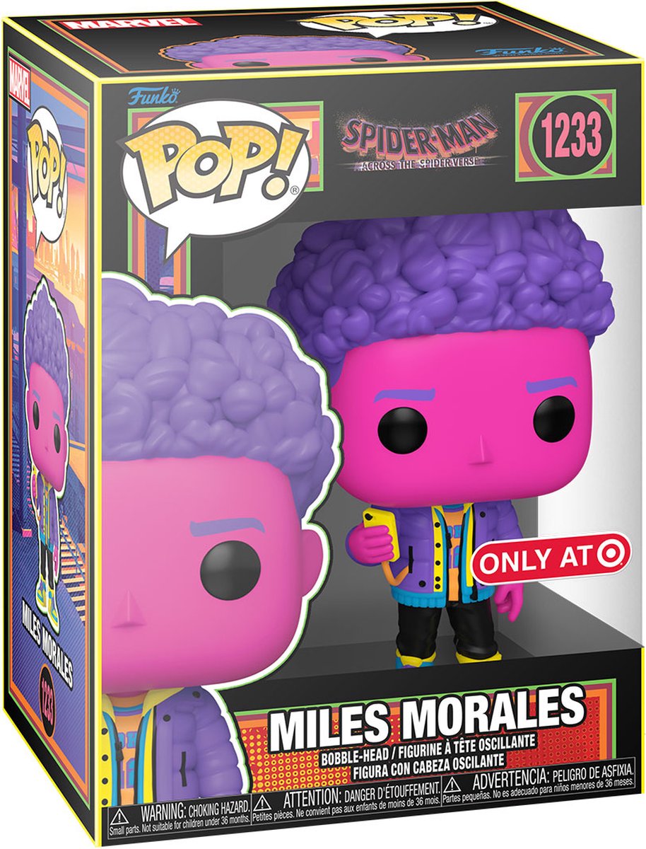 Funko Pop Marvel: Spider-Man: Across the Spider-Vere – Miles Morales (Schwarzlicht) Pop #1233