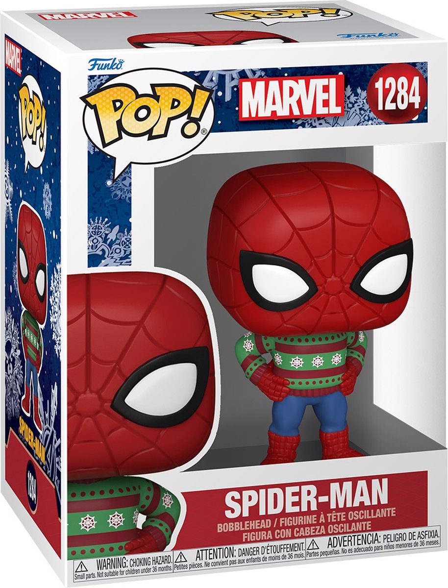 Marvel Funko Spiderman – Weihnachtspop! Spider-Man 9 cm Sammlerfigur – mehrfarbig