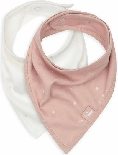 Jollein - Lätzchen Bandana - Baumwolle - Babylätzchen - 2 Stück - Twinkling Wild Rose - 2 Stück