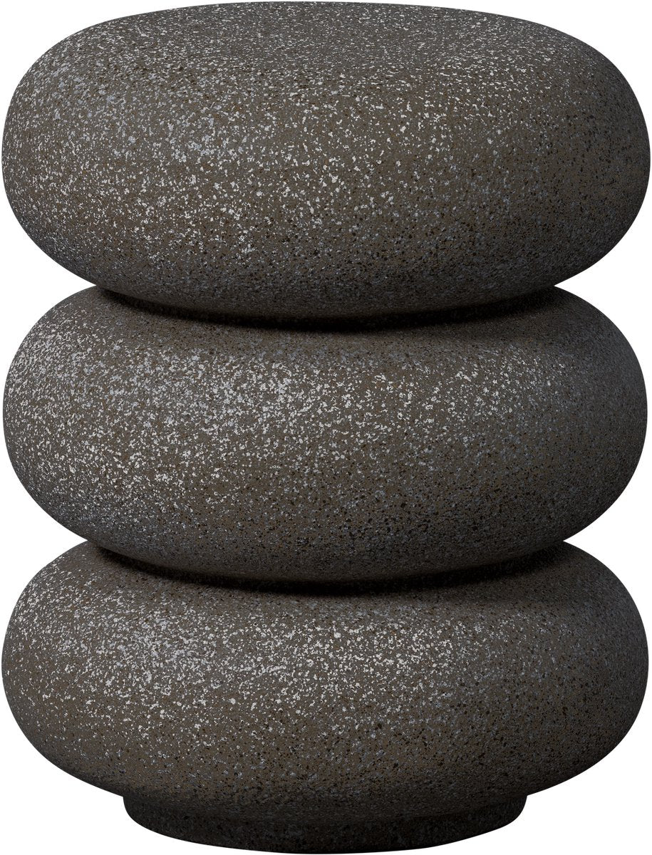 Woood-Lorbeer-Beistelltisch mit Sprenkeln – Magnesium – Schwarz – 50 x 40 x 40