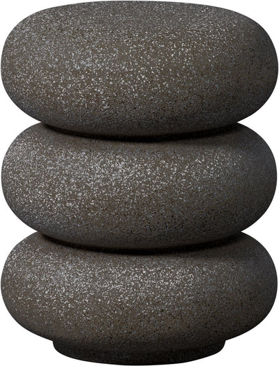 Woood-Lorbeer-Beistelltisch mit Sprenkeln – Magnesium – Schwarz – 50 x 40 x 40