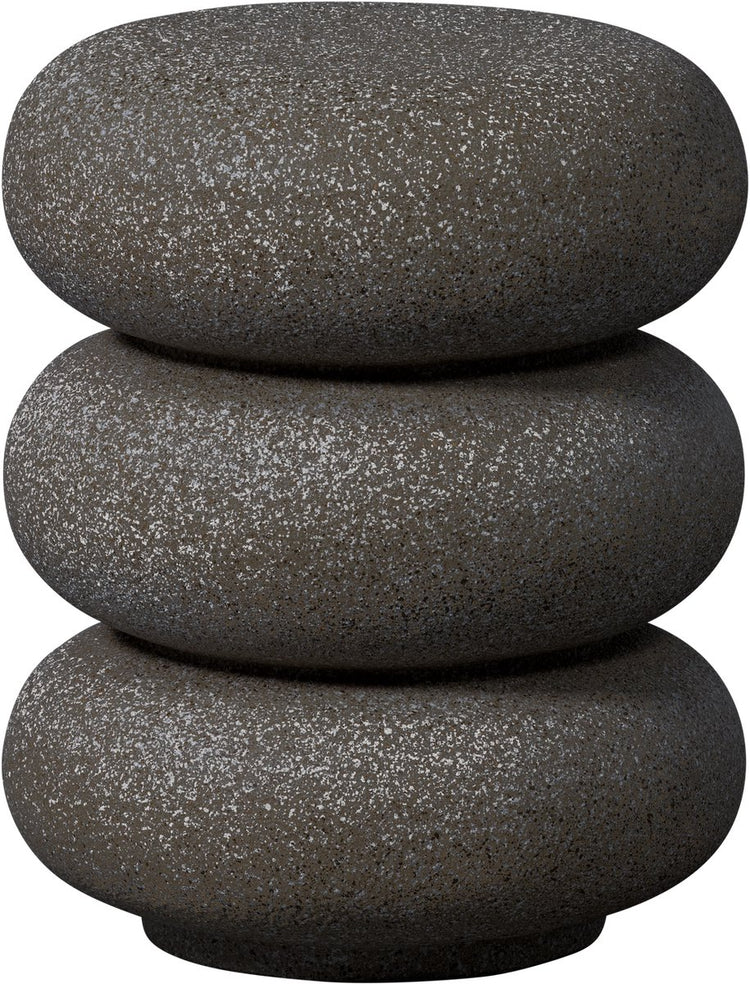 Woood-Lorbeer-Beistelltisch mit Sprenkeln – Magnesium – Schwarz – 50 x 40 x 40