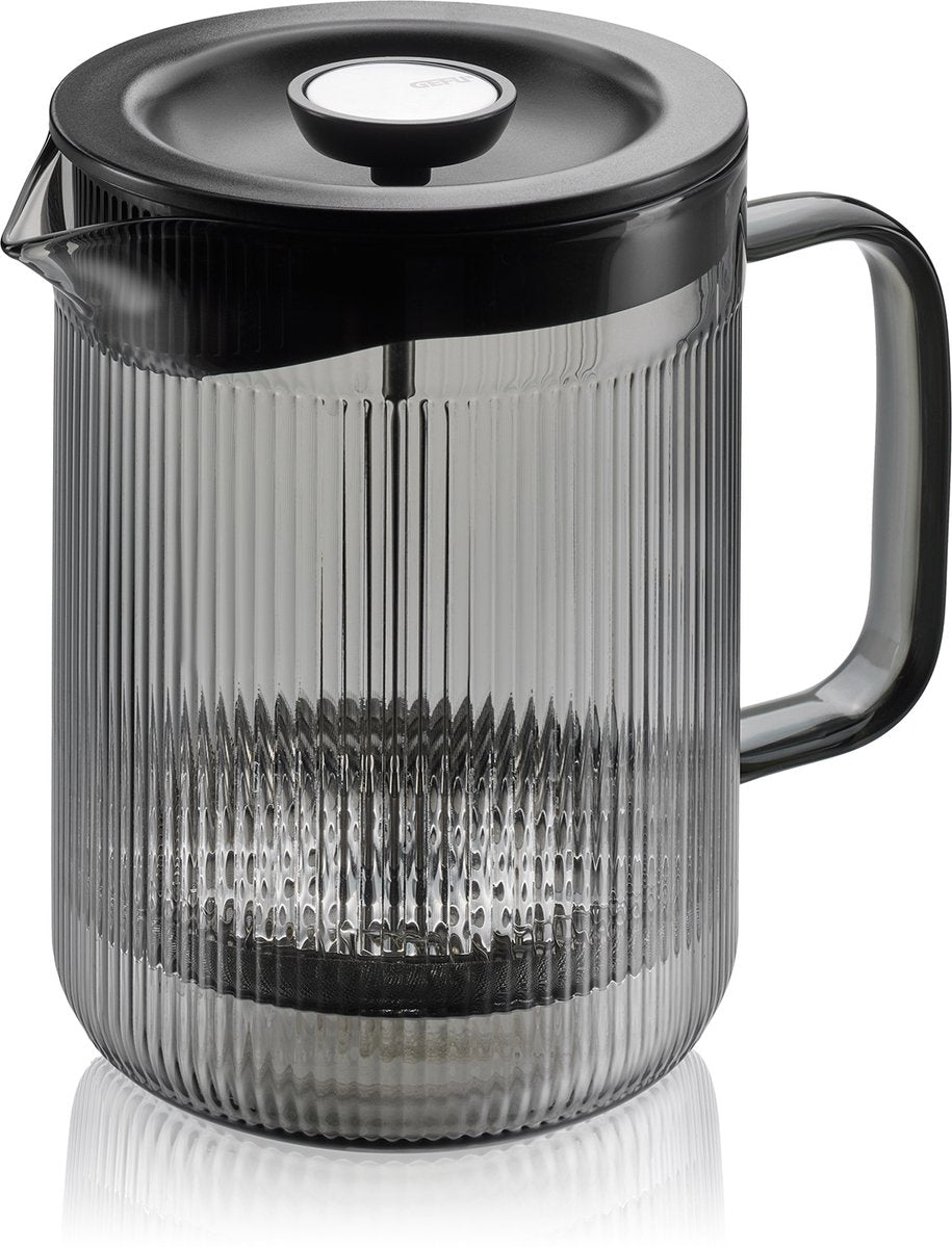 Gefu Cristiano French Press Kaffeemaschine – 600 ml – Borosilikatglas – Rauchgrau