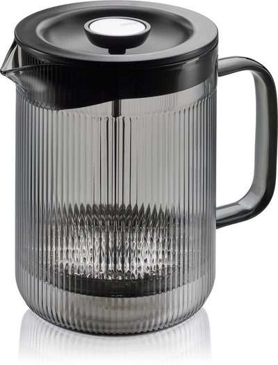 Gefu Cristiano French Press Kaffeemaschine – 600 ml – Borosilikatglas – Rauchgrau