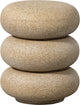 Holz-Lorbeer-Beistelltisch mit Sprenkeln – Magnesium – Beige – 50 x 40 x 40