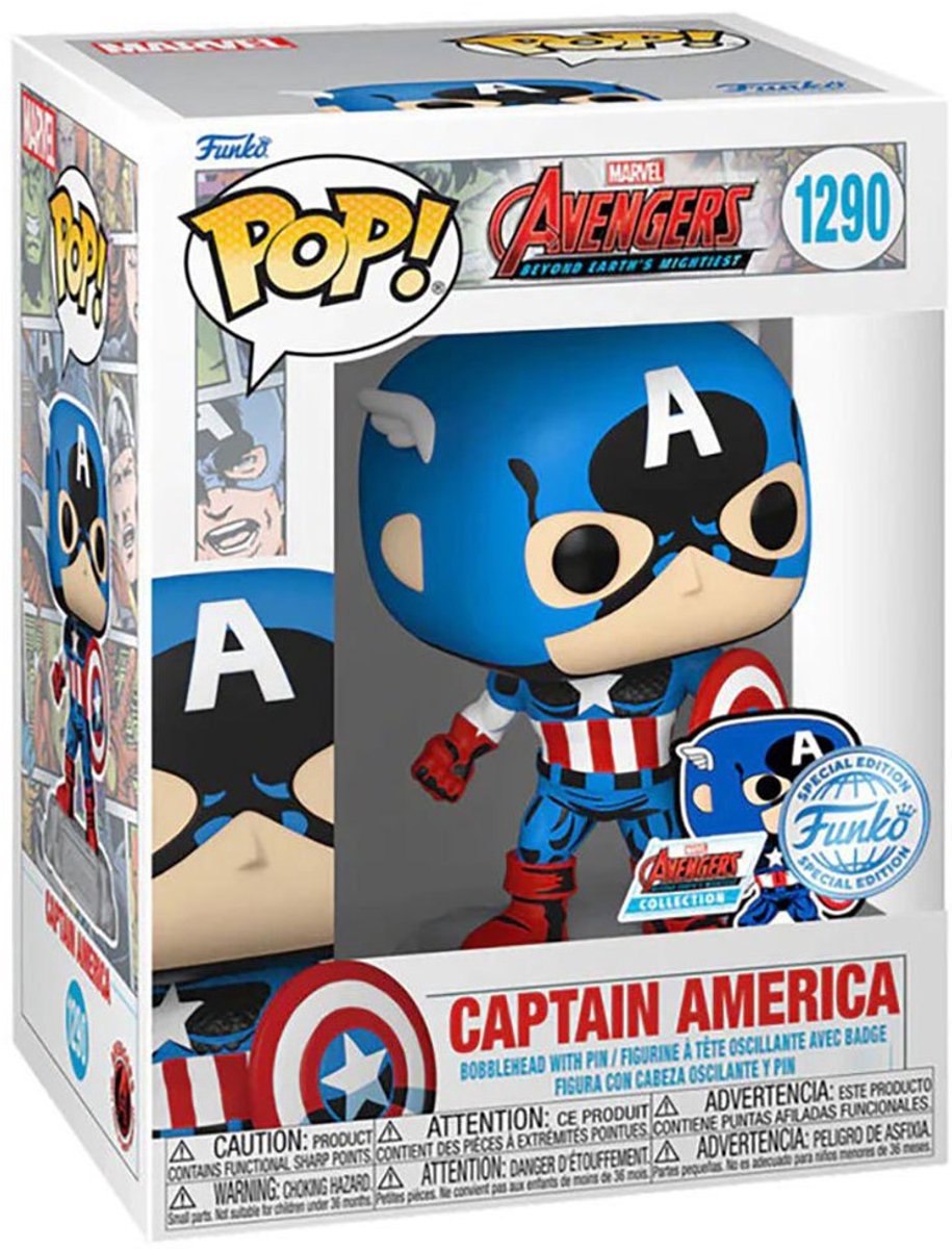 Funko-Pop! Marvel Comics – Captain America 60. Jubiläum (mit Anstecknadel) exklusiv