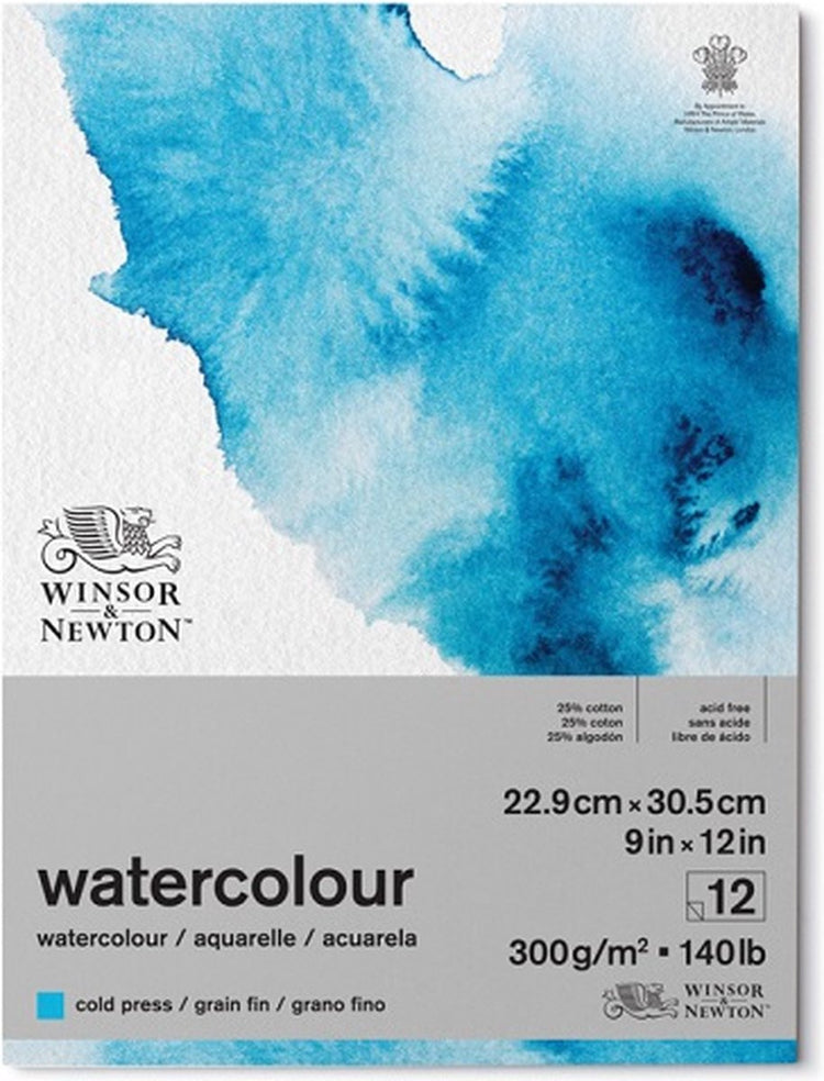 Winsor Newton klassischer Aquarellpapier-Körnungsflossenblock, 300-Gramm-Block: 23 x 31 cm